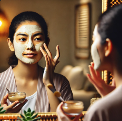 A Girl Applying DIY Mask
