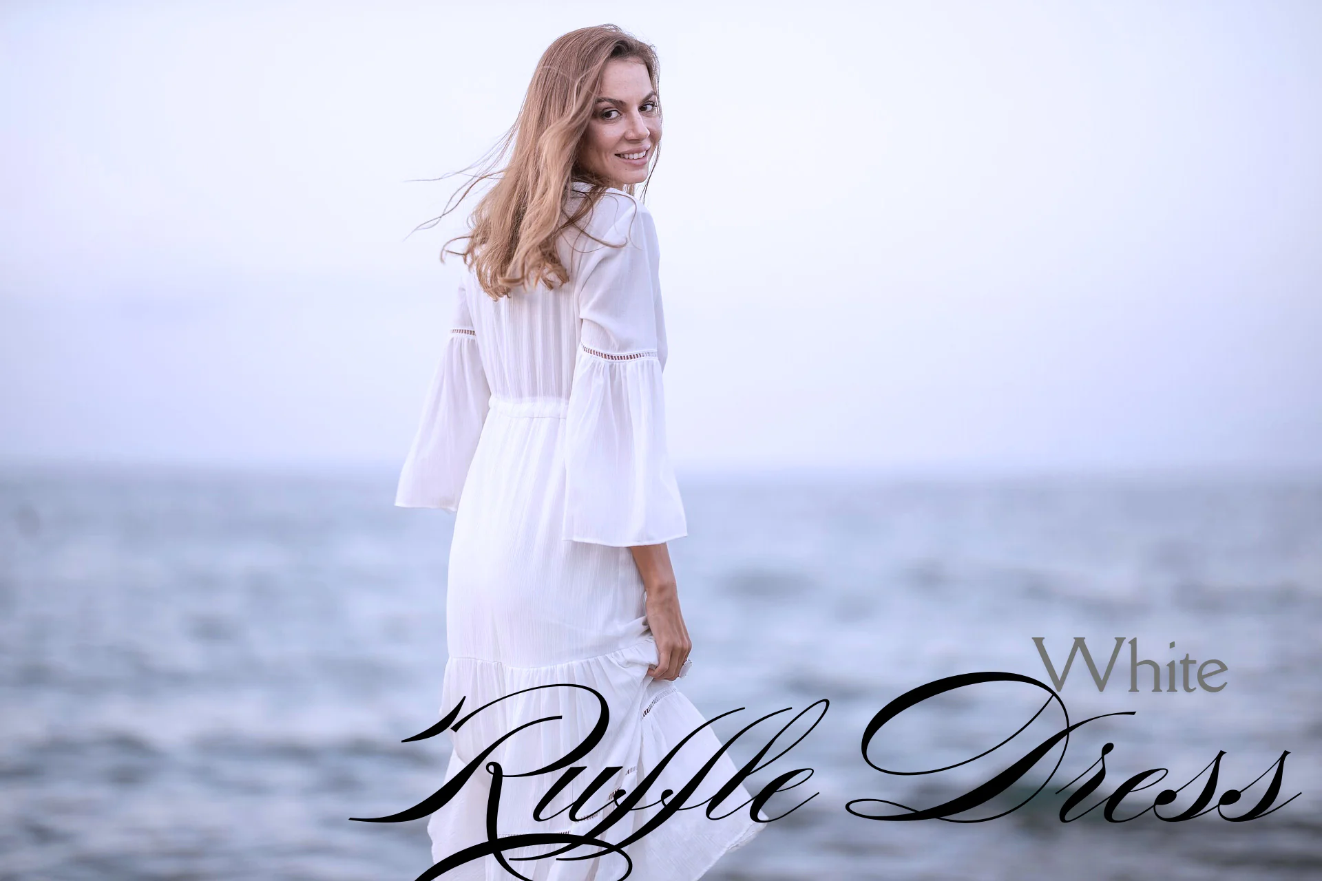 White ruffle dress